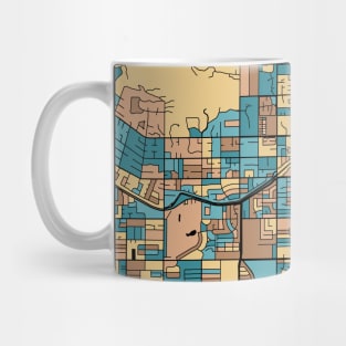 Scottsdale Map Pattern in Mid Century Pastel Mug